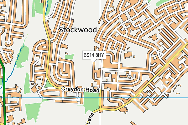 BS14 8HY map - OS VectorMap District (Ordnance Survey) BS14 8HY map - OS VectorMap District (Ordnance Survey)