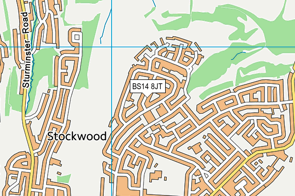 BS14 8JT map - OS VectorMap District (Ordnance Survey) BS14 8JT map - OS VectorMap District (Ordnance Survey)