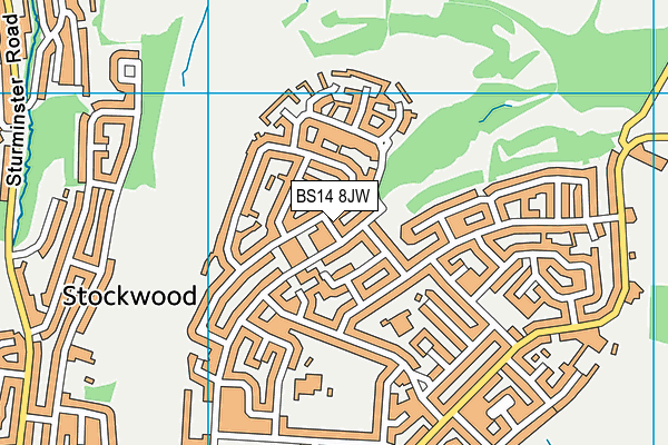 BS14 8JW map - OS VectorMap District (Ordnance Survey) BS14 8JW map - OS VectorMap District (Ordnance Survey)