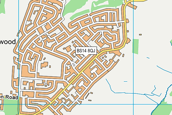 BS14 8QJ map - OS VectorMap District (Ordnance Survey) BS14 8QJ map - OS VectorMap District (Ordnance Survey)