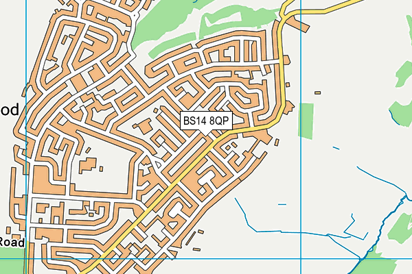 BS14 8QP map - OS VectorMap District (Ordnance Survey) BS14 8QP map - OS VectorMap District (Ordnance Survey)