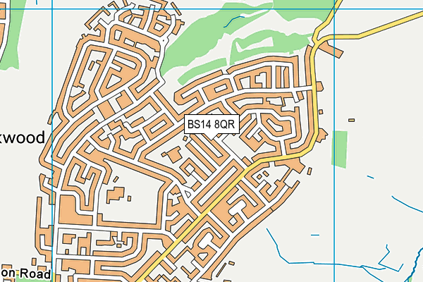 BS14 8QR map - OS VectorMap District (Ordnance Survey) BS14 8QR map - OS VectorMap District (Ordnance Survey)