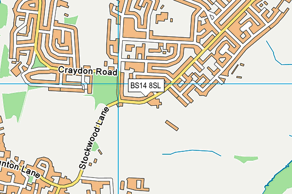 BS14 8SL map - OS VectorMap District (Ordnance Survey) BS14 8SL map - OS VectorMap District (Ordnance Survey)