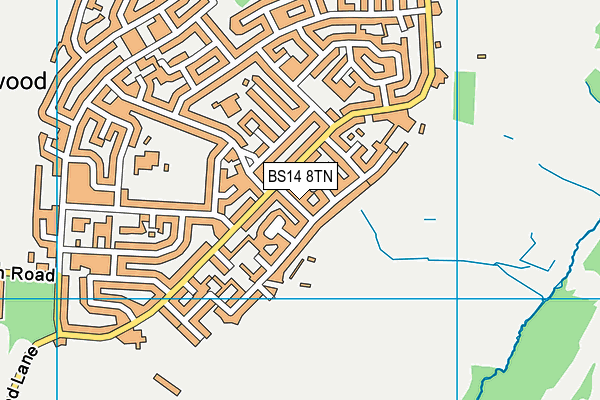 BS14 8TN map - OS VectorMap District (Ordnance Survey) BS14 8TN map - OS VectorMap District (Ordnance Survey)