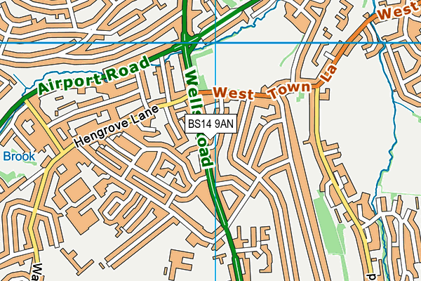 BS14 9AN map - OS VectorMap District (Ordnance Survey)
