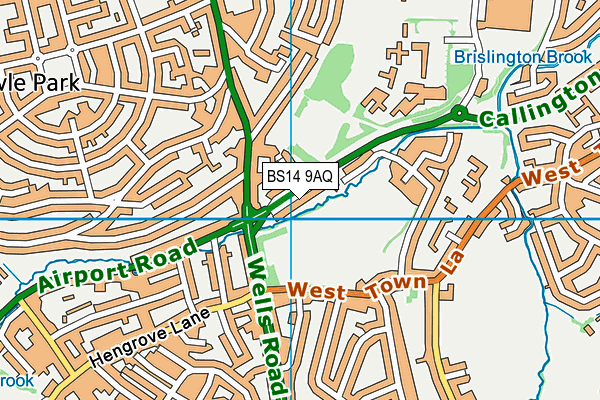 BS14 9AQ map - OS VectorMap District (Ordnance Survey)