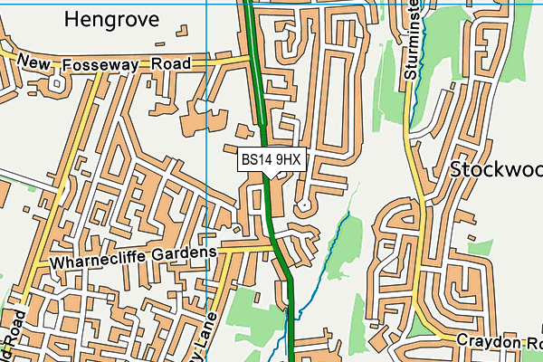 BS14 9HX map - OS VectorMap District (Ordnance Survey) BS14 9HX map - OS VectorMap District (Ordnance Survey)