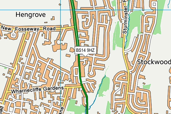 BS14 9HZ map - OS VectorMap District (Ordnance Survey)
