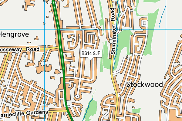 BS14 9JF map - OS VectorMap District (Ordnance Survey) BS14 9JF map - OS VectorMap District (Ordnance Survey)