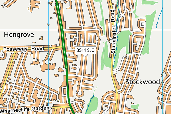BS14 9JQ map - OS VectorMap District (Ordnance Survey) BS14 9JQ map - OS VectorMap District (Ordnance Survey)