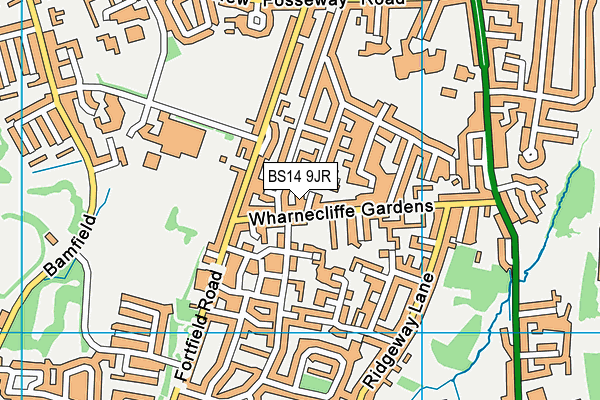 BS14 9JR map - OS VectorMap District (Ordnance Survey) BS14 9JR map - OS VectorMap District (Ordnance Survey)