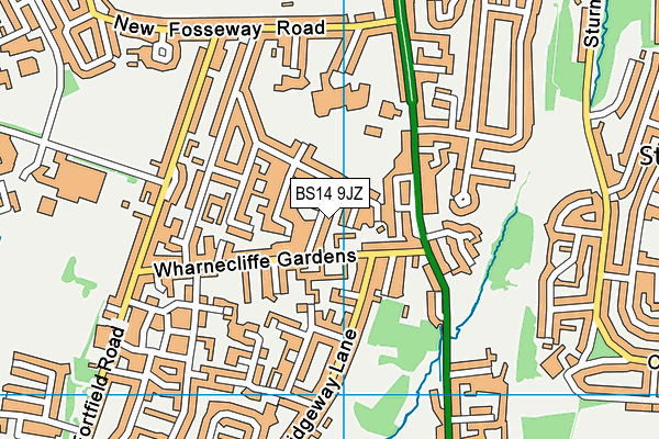 BS14 9JZ map - OS VectorMap District (Ordnance Survey)