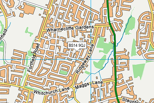 BS14 9QJ map - OS VectorMap District (Ordnance Survey) BS14 9QJ map - OS VectorMap District (Ordnance Survey)