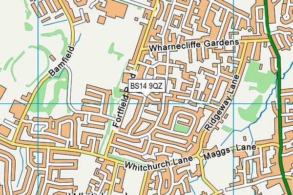 BS14 9QZ map - OS VectorMap District (Ordnance Survey) BS14 9QZ map - OS VectorMap District (Ordnance Survey)
