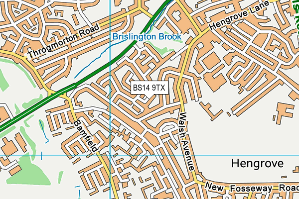 BS14 9TX map - OS VectorMap District (Ordnance Survey) BS14 9TX map - OS VectorMap District (Ordnance Survey)
