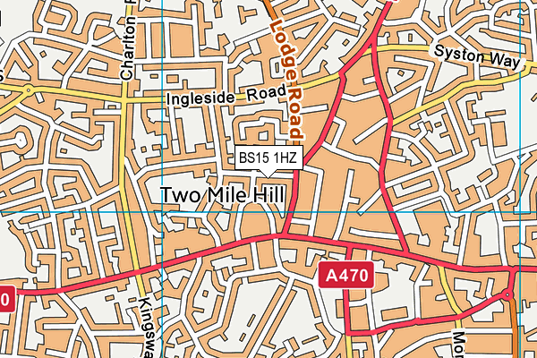 BS15 1HZ map - OS VectorMap District (Ordnance Survey)