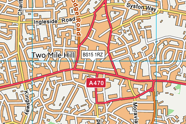 BS15 1RZ map - OS VectorMap District (Ordnance Survey)