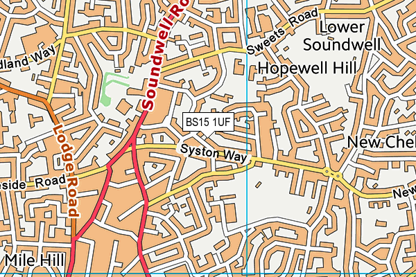 BS15 1UF map - OS VectorMap District (Ordnance Survey)