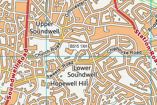 BS15 1XH map - OS VectorMap District (Ordnance Survey)