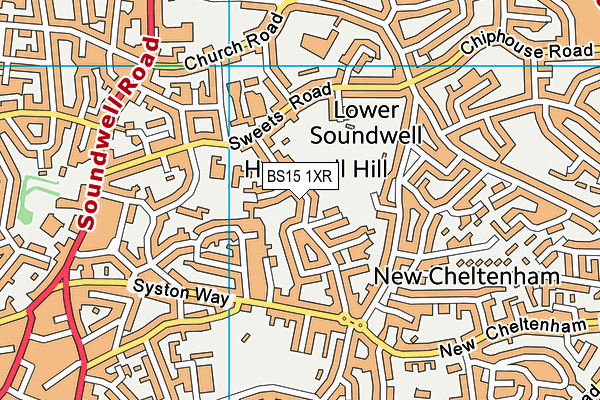 BS15 1XR map - OS VectorMap District (Ordnance Survey)