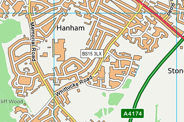 BS15 3LX map - OS VectorMap District (Ordnance Survey) BS15 3LX map - OS VectorMap District (Ordnance Survey)