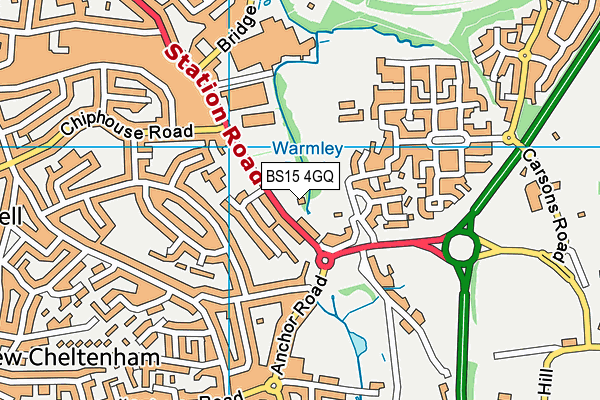BS15 4GQ map - OS VectorMap District (Ordnance Survey)