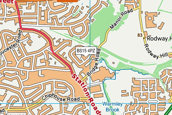 BS15 4PZ map - OS VectorMap District (Ordnance Survey) BS15 4PZ map - OS VectorMap District (Ordnance Survey)