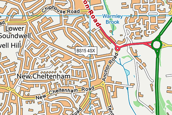 BS15 4SX map - OS VectorMap District (Ordnance Survey) BS15 4SX map - OS VectorMap District (Ordnance Survey)