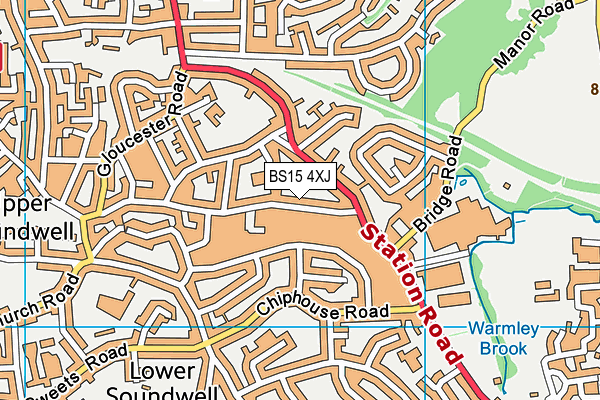 BS15 4XJ map - OS VectorMap District (Ordnance Survey)