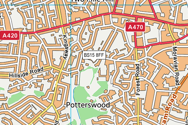 BS15 8FF map - OS VectorMap District (Ordnance Survey)