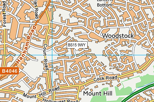 BS15 9WY map - OS VectorMap District (Ordnance Survey) BS15 9WY map - OS VectorMap District (Ordnance Survey)