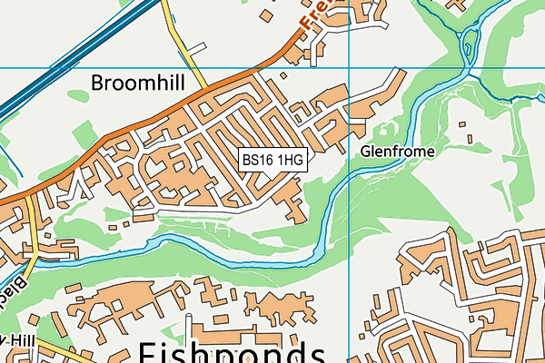 BS16 1HG map - OS VectorMap District (Ordnance Survey)