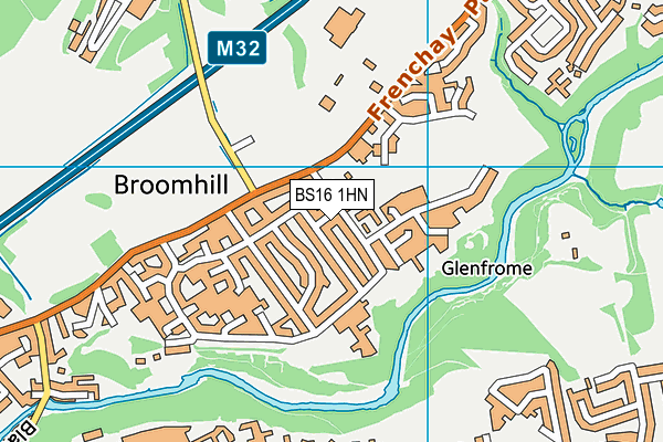 BS16 1HN map - OS VectorMap District (Ordnance Survey)