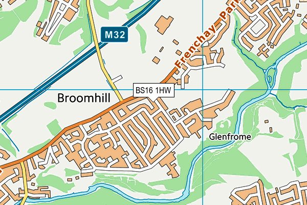 BS16 1HW map - OS VectorMap District (Ordnance Survey)