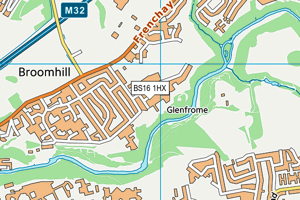 BS16 1HX map - OS VectorMap District (Ordnance Survey) BS16 1HX map - OS VectorMap District (Ordnance Survey)