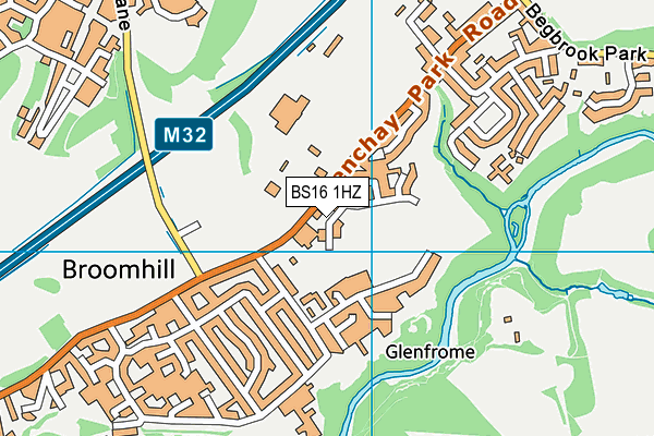 BS16 1HZ map - OS VectorMap District (Ordnance Survey)