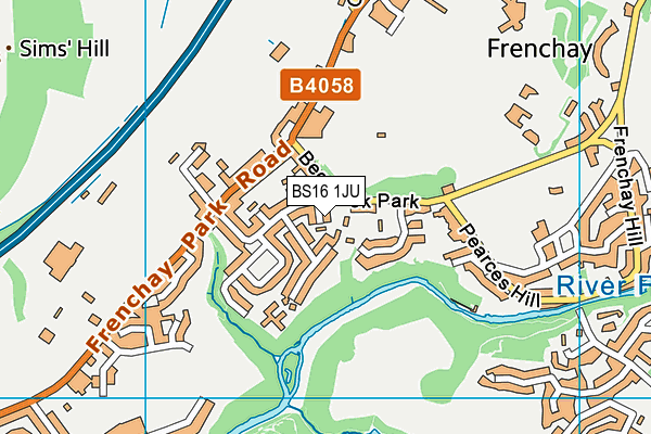 BS16 1JU map - OS VectorMap District (Ordnance Survey) BS16 1JU map - OS VectorMap District (Ordnance Survey)