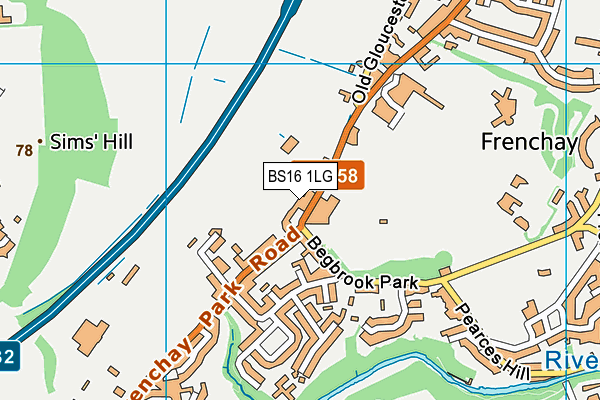BS16 1LG map - OS VectorMap District (Ordnance Survey) BS16 1LG map - OS VectorMap District (Ordnance Survey)