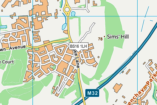 BS16 1LH map - OS VectorMap District (Ordnance Survey) BS16 1LH map - OS VectorMap District (Ordnance Survey)
