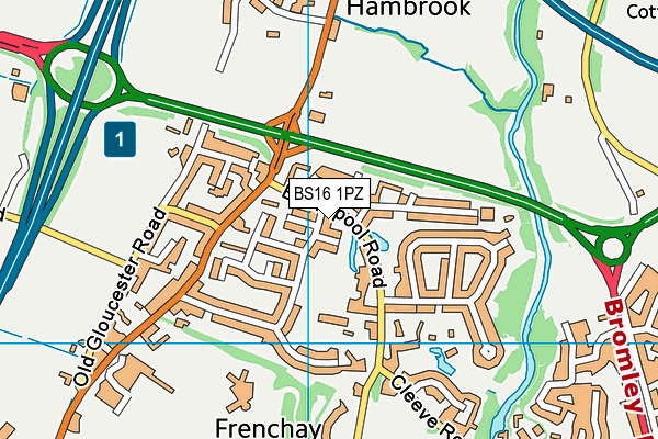 BS16 1PZ map - OS VectorMap District (Ordnance Survey) BS16 1PZ map - OS VectorMap District (Ordnance Survey)