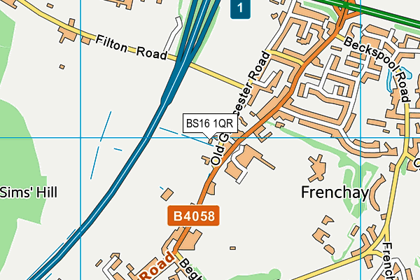 BS16 1QR map - OS VectorMap District (Ordnance Survey) BS16 1QR map - OS VectorMap District (Ordnance Survey)