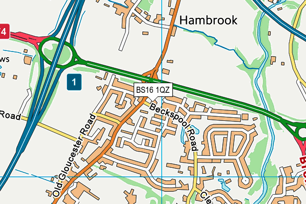 BS16 1QZ map - OS VectorMap District (Ordnance Survey)