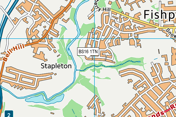 BS16 1TN map - OS VectorMap District (Ordnance Survey) BS16 1TN map - OS VectorMap District (Ordnance Survey)