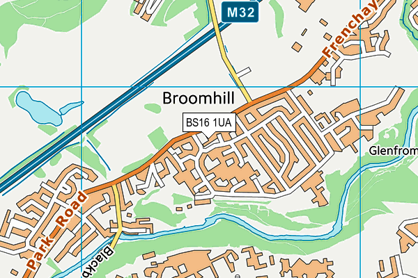 BS16 1UA map - OS VectorMap District (Ordnance Survey)