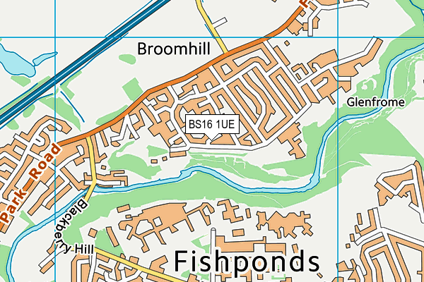 BS16 1UE map - OS VectorMap District (Ordnance Survey) BS16 1UE map - OS VectorMap District (Ordnance Survey)