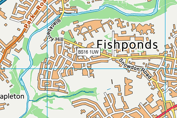 BS16 1UW map - OS VectorMap District (Ordnance Survey)