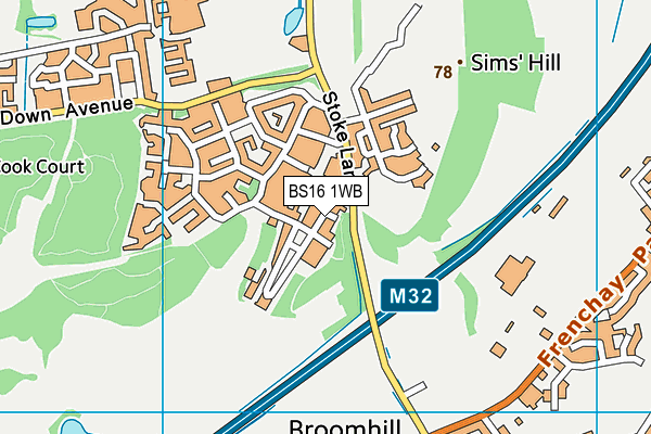 BS16 1WB map - OS VectorMap District (Ordnance Survey) BS16 1WB map - OS VectorMap District (Ordnance Survey)