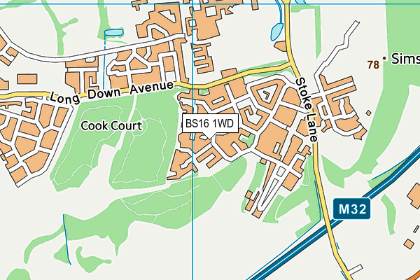 BS16 1WD map - OS VectorMap District (Ordnance Survey) BS16 1WD map - OS VectorMap District (Ordnance Survey)