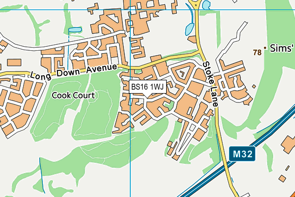 BS16 1WJ map - OS VectorMap District (Ordnance Survey) BS16 1WJ map - OS VectorMap District (Ordnance Survey)