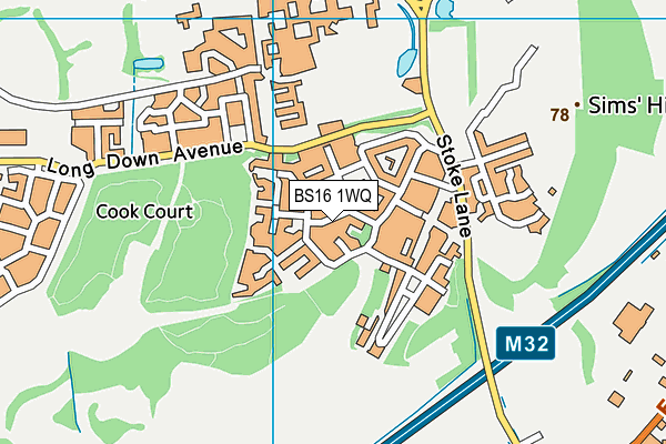 BS16 1WQ map - OS VectorMap District (Ordnance Survey) BS16 1WQ map - OS VectorMap District (Ordnance Survey)